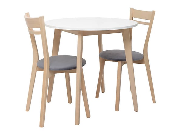 zestaw stół z krzesłami Keita, Kolor wybarwienia biały/dąb sonoma, Wybarwienie drewna dąb sonoma, 148649