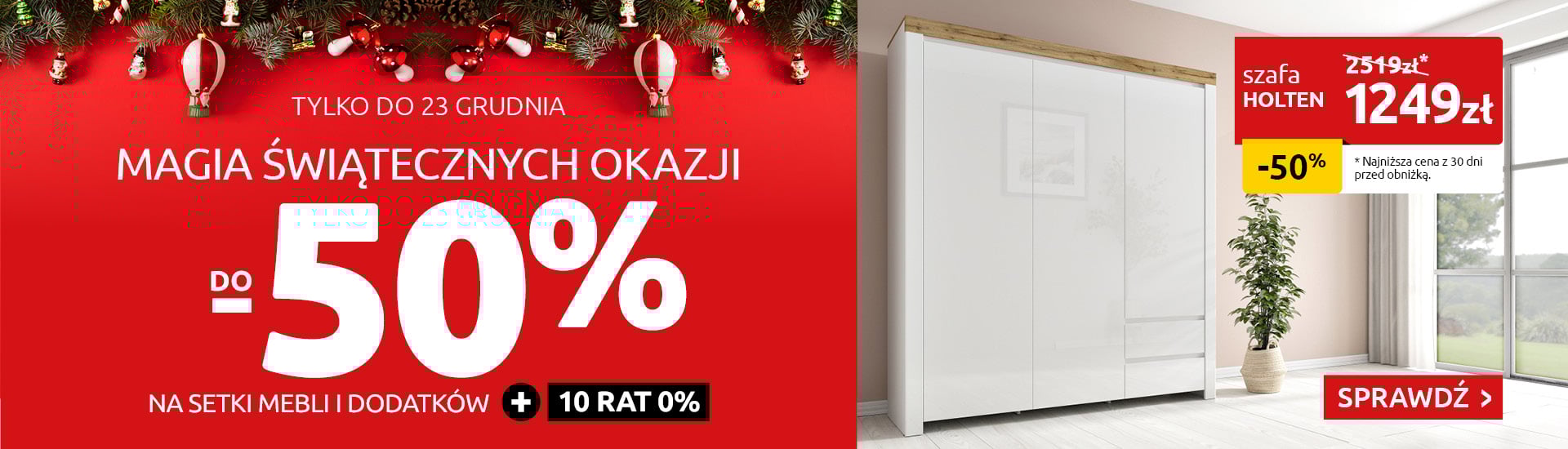 Magia świątecznych okazji do -50% na setki mebli i dodatków w Black Red White. Sprawdź!