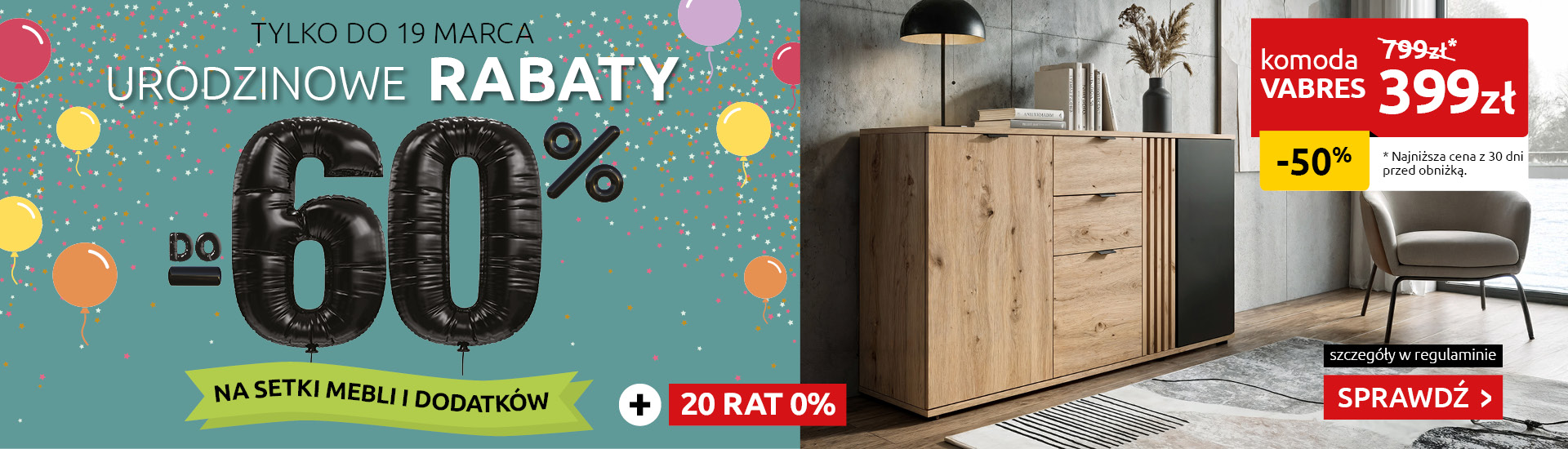 Urodzinowe rabaty do -60% na setki mebli i dodatków w Black Red White. Sprawdź!