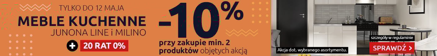 Meble kuchenne Junona Line i Milino -10% przy zakupie min. 2 produktów objętych akcją w Black Red White. Sprawdź!
