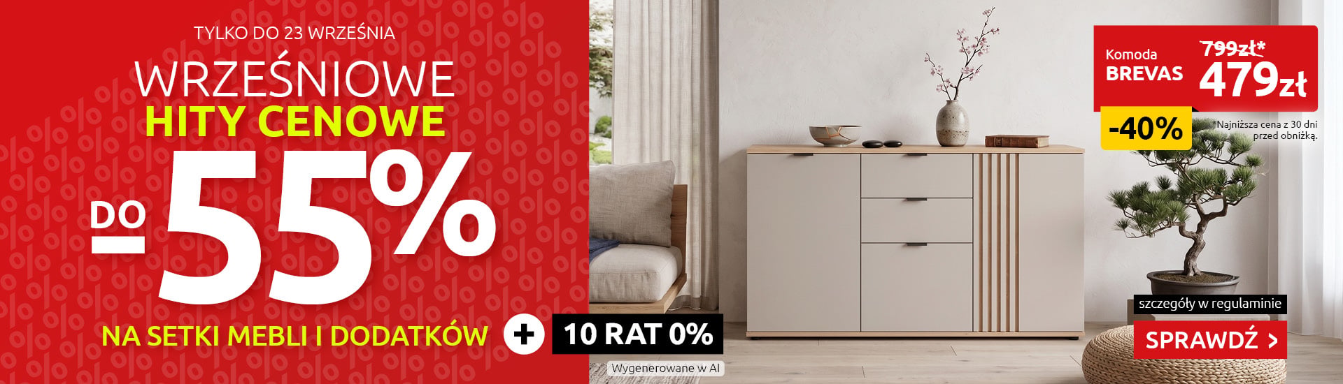 Wrześniowe HITY cenowe do -55% na setki mebli i dodatków w Black Red White