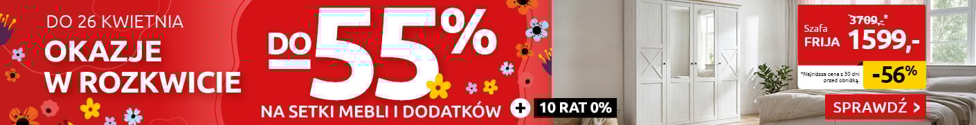 Okazje w rozkwicie do -55% na setki mebli i dodatków w Black Red White. Sprawdź!