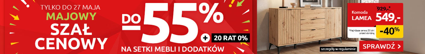 Majowy szał cenowy do -55% na setki mebli i dodatków w Black Red White. Sprawdź!