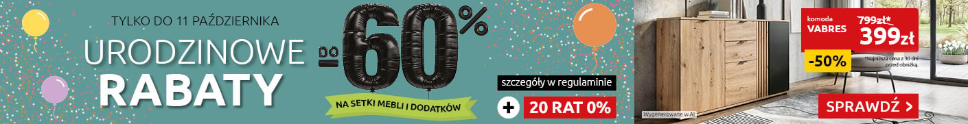 Urodzinowe rabaty do -60% na setki mebli i dodatków w Black Red White. Sprawdź