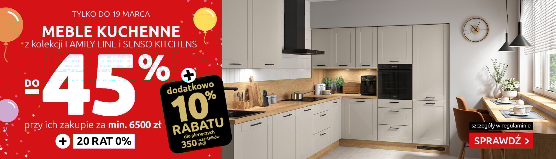 Meble kuchenne do -45% przy ich zakupie za min. 6500 zł w Black Red White. Sprawdź!