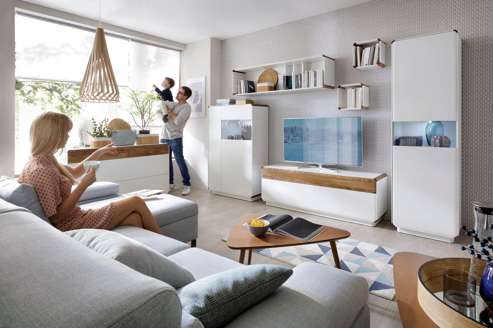 Elis - pokój dzienny Black Red White