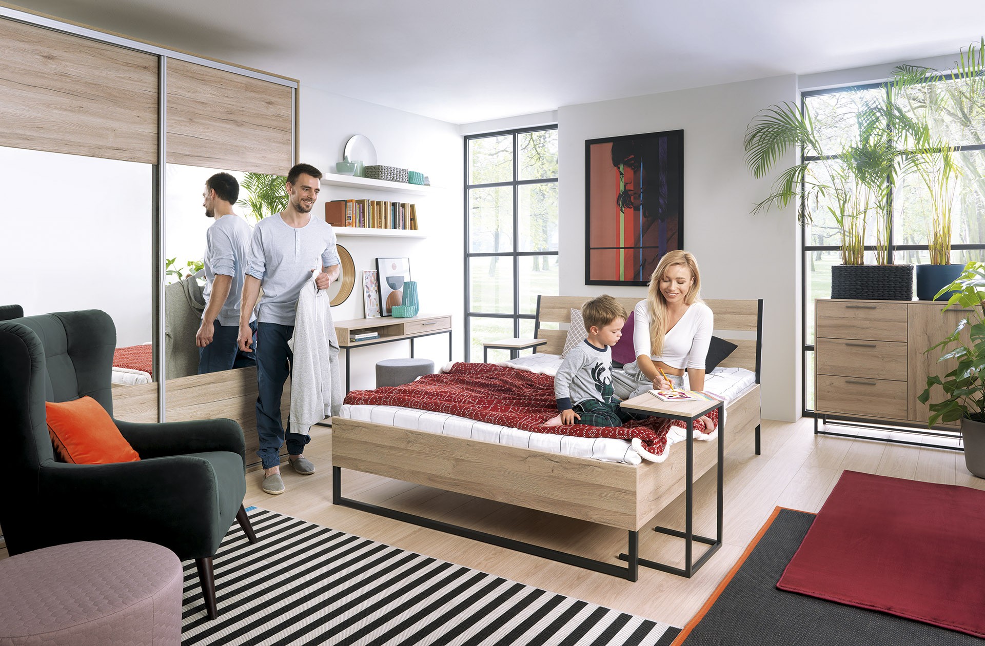 Gamla - sypialnia Black Red White