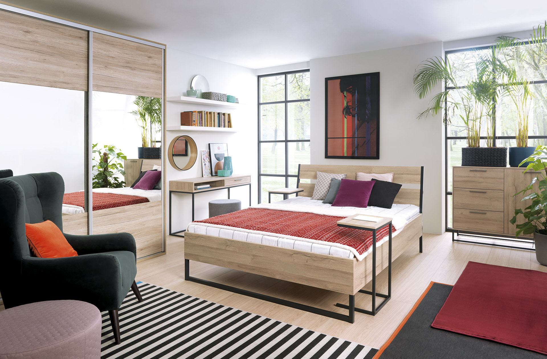 Gamla - sypialnia Black Red White