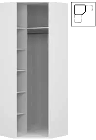 Szafy Flex - korpus szafy narożnej z drzwiami uchylnymi Szafy Flex - korpus szafy narożnej z drzwiami uchylnymi